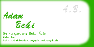 adam beki business card